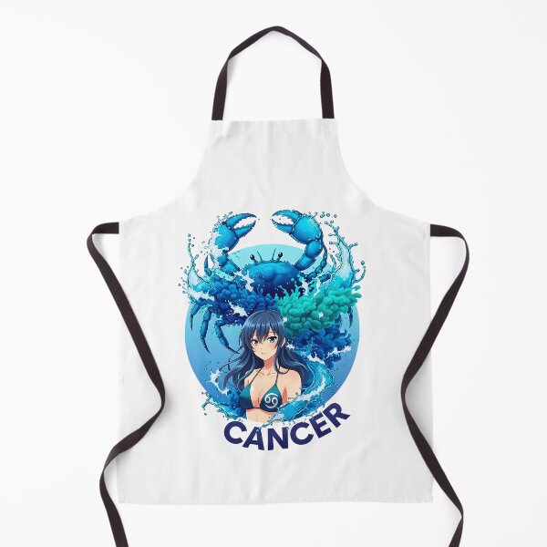 Item preview, Cancer Anime Zodiac Girl – Moon & Water Sign Aesthetic Sumi-e Ukiyo-e Watersplash ink Art designed and sold by blacksealstudio.