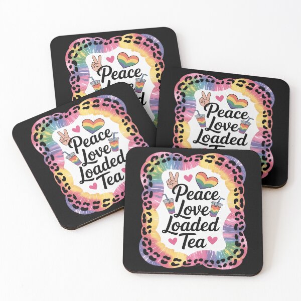 Item preview, Peace Love Loaded Tea Lover Pattern designed and sold by AmandasHastie.
