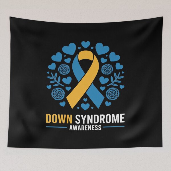 Item preview, World Down Syndrome Awareness Day Ribbon Hearts T21 March 21 designed and sold by RonnasJackson.