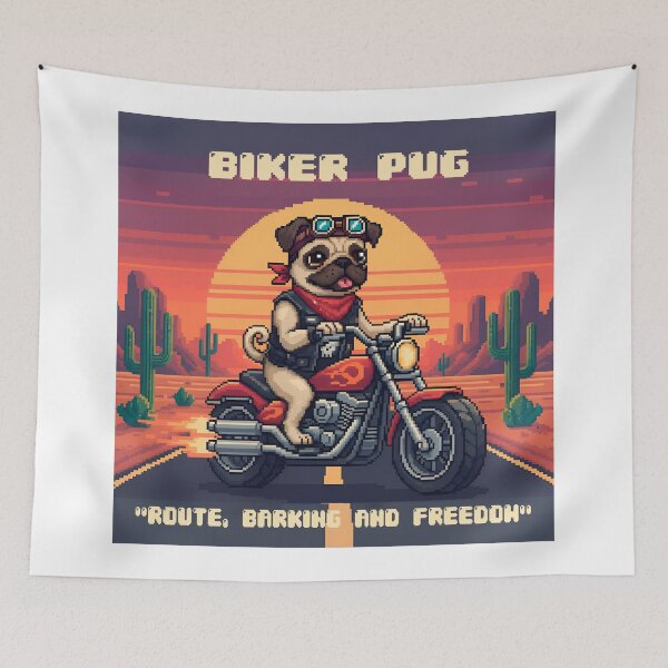 Item preview, Biker Pug designed and sold by UrbanTRIP.