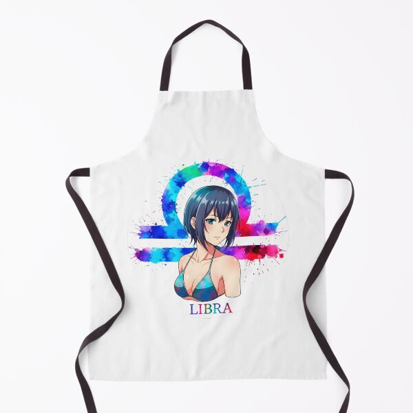 Item preview, Libra Anime Zodiac Girl – Balance & Air Sign Beauty Sumi-e Ukiyo-e Watersplash ink Art designed and sold by blacksealstudio.