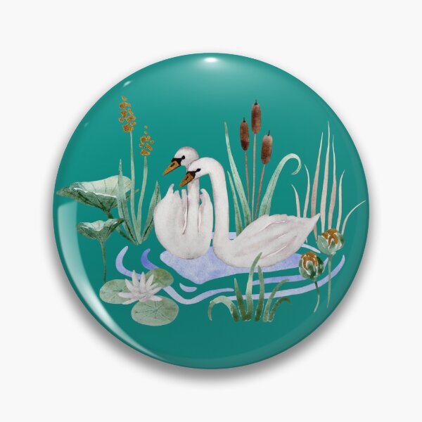 Item preview, Swan Lake Painted by Hand in Watercolor designed and sold by andrebalest.art.