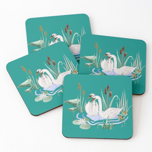 Item preview, Swan Lake Painted by Hand in Watercolor designed and sold by andrebalest.art.