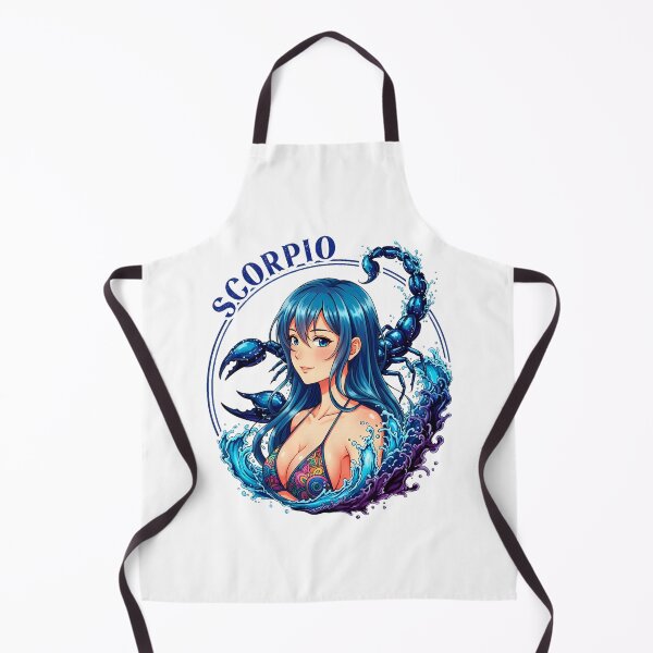 Item preview, Scorpio Anime Zodiac Girl – Dark Mystical Water Sign Sumi-e Ukiyo-e Watersplash ink Art designed and sold by blacksealstudio.