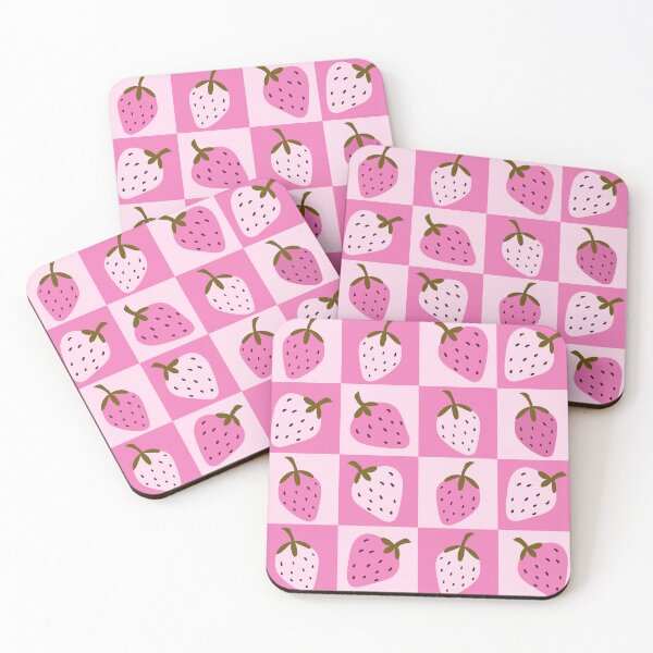 Item preview, Pink strawberries patch pattern designed and sold by Sakshi-Sarde.