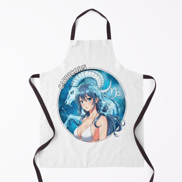 Item preview, Capricorn Anime Zodiac Girl – Earth Sign Strength Art Sumi-e Ukiyo-e Watersplash ink Art designed and sold by blacksealstudio.