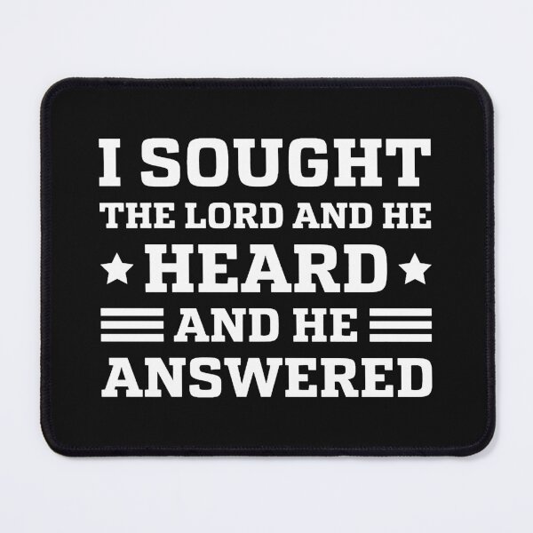Item preview, I Sought the Lord and He Heard and Answered Faith Scripture Quote Christian Inspiration designed and sold by StickLoveFamily.