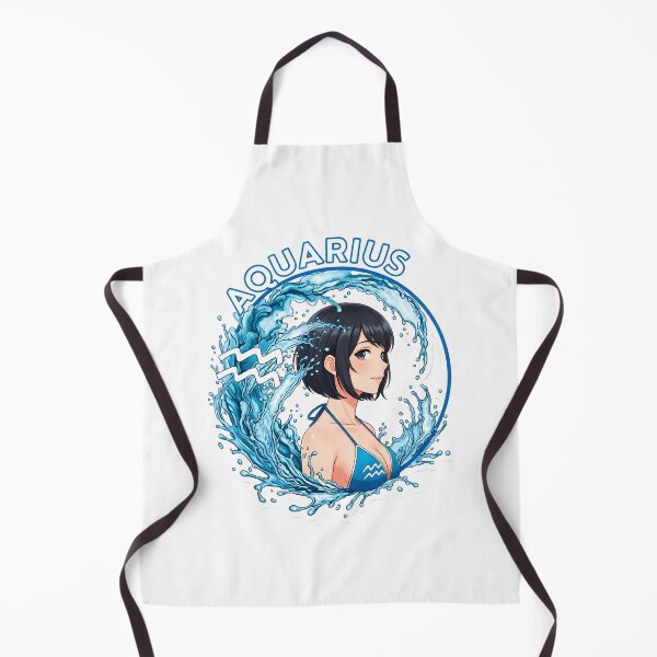 Item preview, Aquarius Anime Zodiac Girl – Air Sign Celestial Vision Sumi-e Ukiyo-e Watersplash ink Art designed and sold by blacksealstudio.