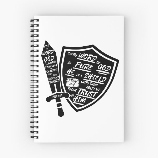 Item preview, Bible Verse Typography Sword and Shield designed and sold by Clothed in Scripture.