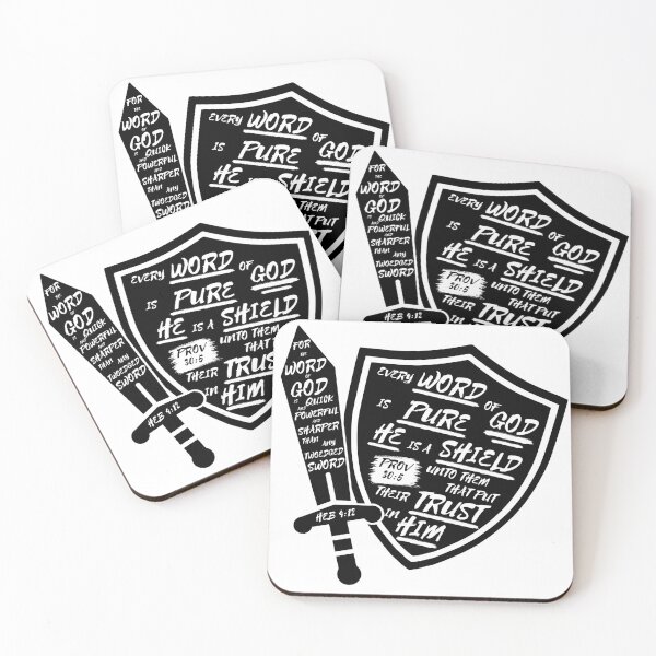 Item preview, Bible Verse Typography Sword and Shield designed and sold by Clothed in Scripture.
