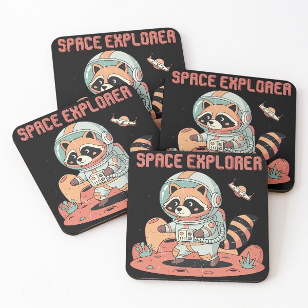 Item preview, Space Explorer Raccoon Astronaut - Cute Retro Design designed and sold by Maesa Studio.