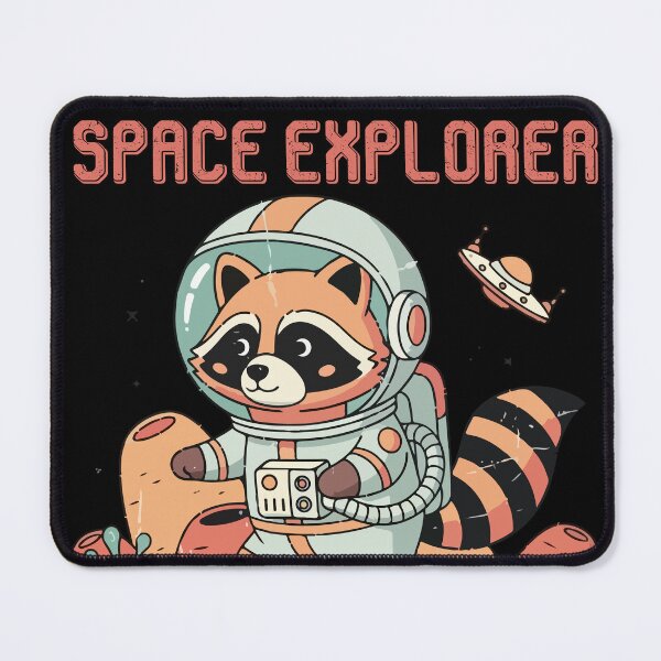 Item preview, Space Explorer Raccoon Astronaut - Cute Retro Design designed and sold by Maesa Studio.