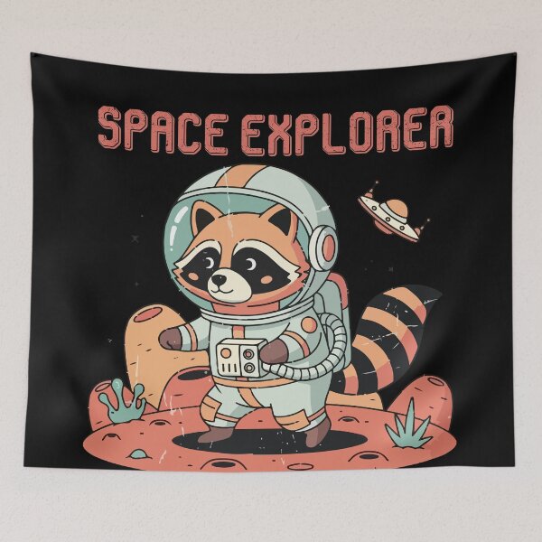 Item preview, Space Explorer Raccoon Astronaut - Cute Retro Design designed and sold by Maesa Studio.