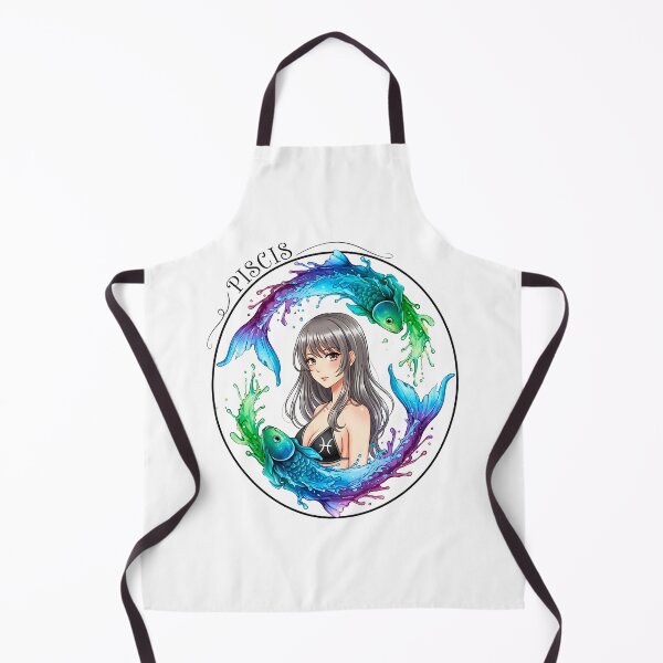 Item preview, Pisces Anime Zodiac Girl – Dreamy Water Sign Art Sumi-e Ukiyo-e Watersplash ink Art designed and sold by blacksealstudio.