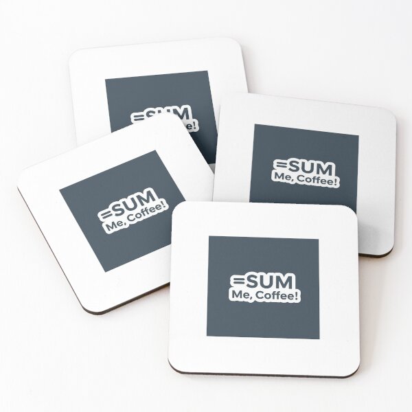 Item preview, =SUM Me, Coffee! | Spreadsheet Coffee Humor Sticker designed and sold by TechNoChaos.