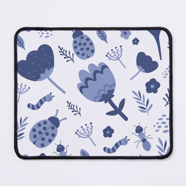 Item preview, Blue flowers and insects designed and sold by Sakshi-Sarde.