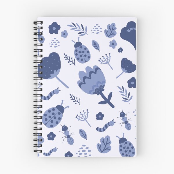 Item preview, Blue flowers and insects designed and sold by Sakshi-Sarde.