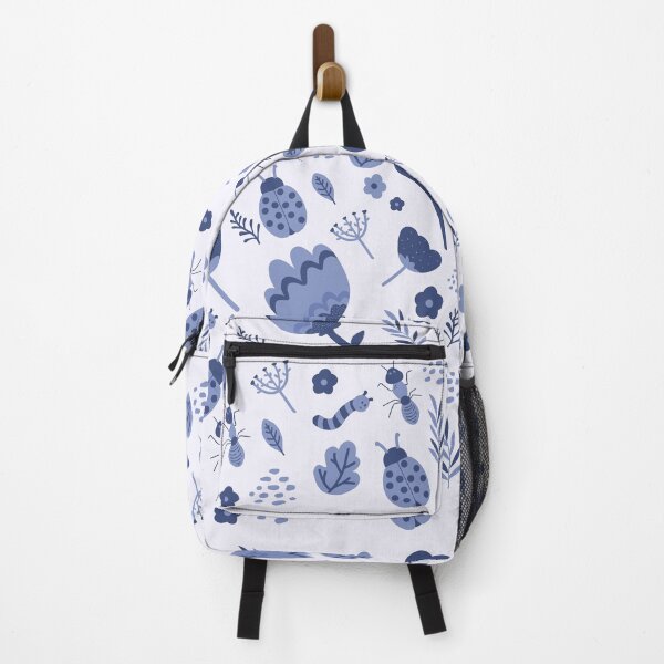 Item preview, Blue flowers and insects designed and sold by Sakshi-Sarde.