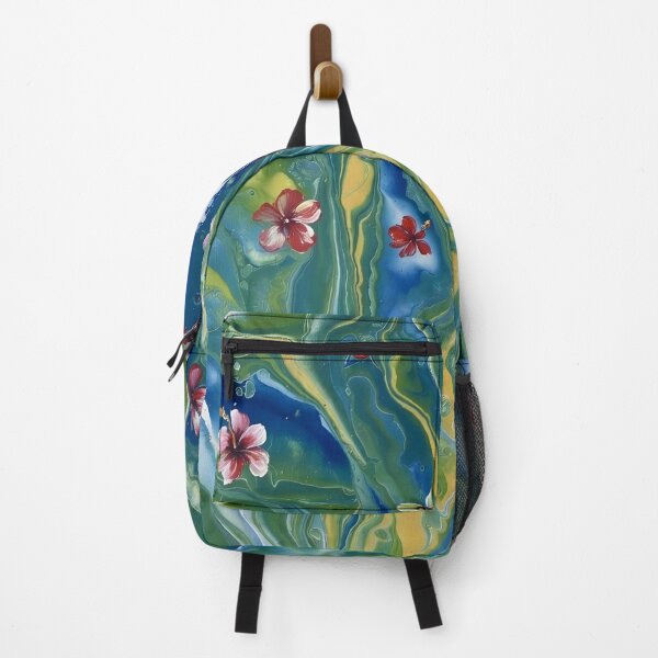 Item preview, Tropical Hibiscus Floral Marble Abstract AOP designed and sold by Trove Designs.