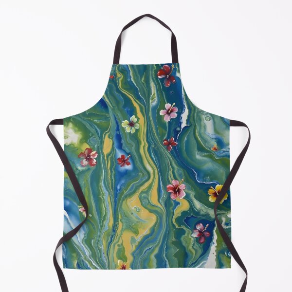 Item preview, Tropical Hibiscus Floral Marble Abstract AOP designed and sold by Trove Designs.
