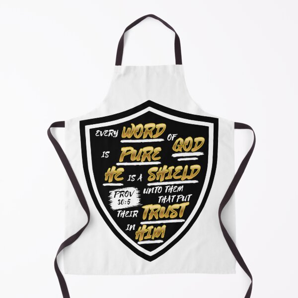 Item preview, Proverbs 30:5 Gold Bible Verse Shield Typography designed and sold by Clothed in Scripture.