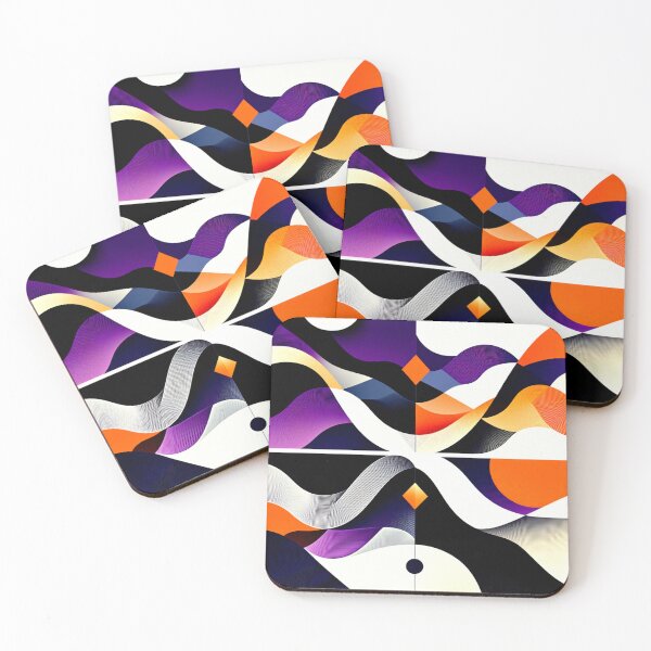 Item preview, prismatic rhythm 4 color abstract colorful geometric design designed and sold by SmashingDeals.