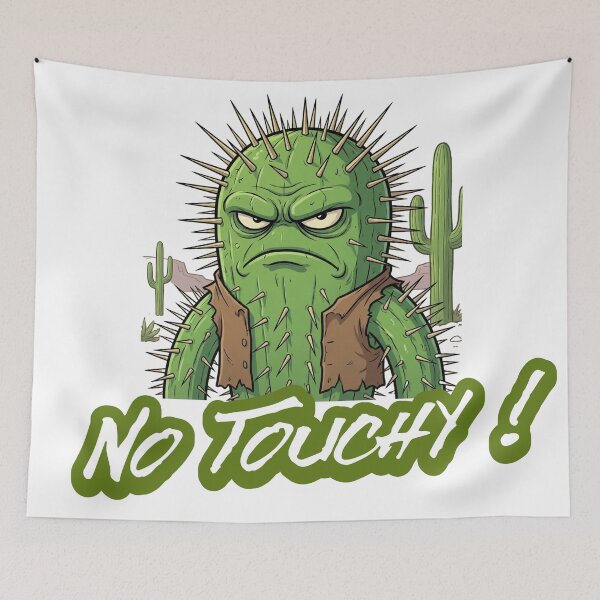 Item preview, Diseño de dibujos animados de cactus divertidos y sin contacto designed and sold by FFPrints.