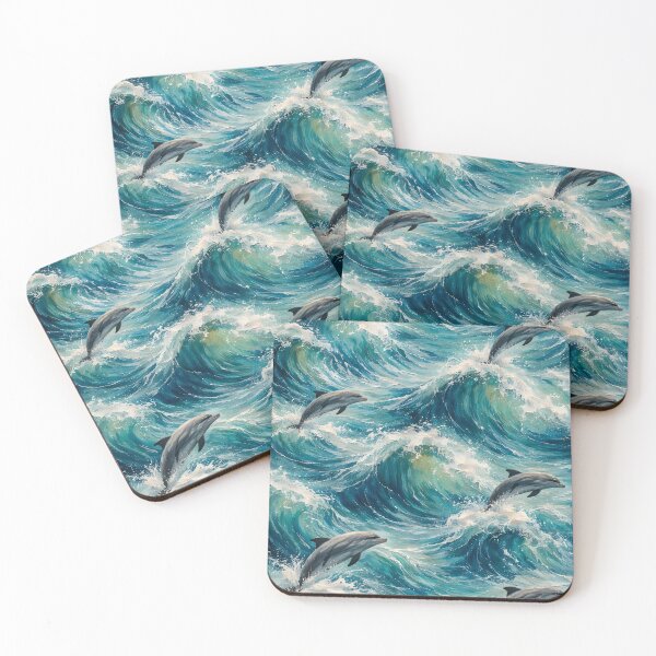 Item preview, Sea Wave Dolphin Abstract All Over Print Design designed and sold by Trove Designs.