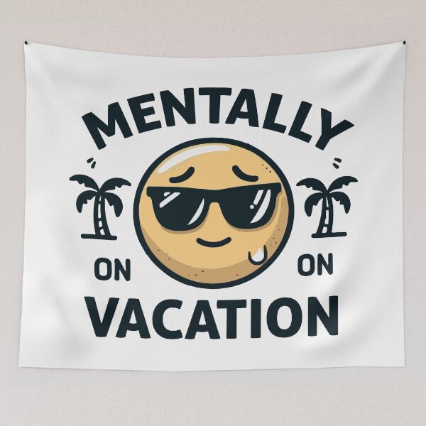 Item preview, Mentally On Vacation T-Shirt  Funny Work-Life Balance Vacation Tee designed and sold by Design-Pro-21.