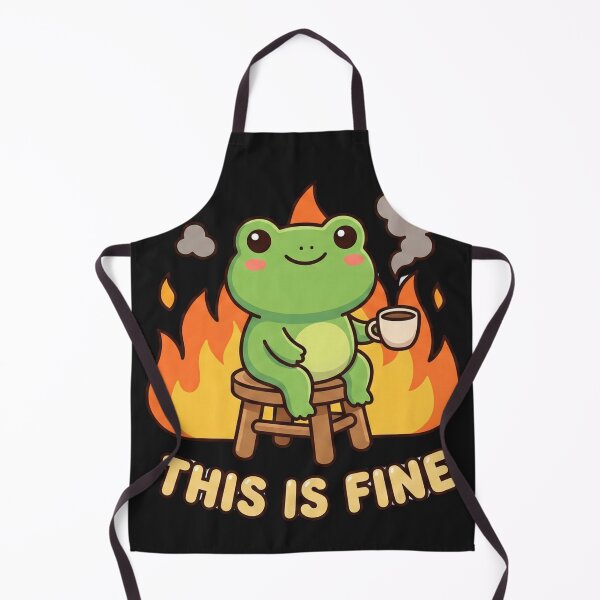 Item preview, This Is Fine | Cute Kawaii Frog Meme designed and sold by blakfrog.