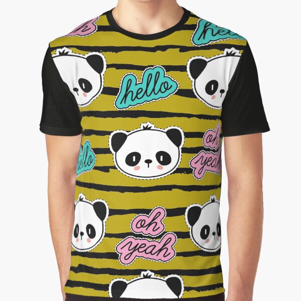 Cute Panda Pop Art Design Back to School Accessories Graphic T-Shirt