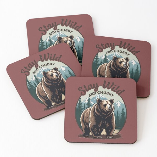 Item preview, Stay Wild and Chubby Funny Grizzly Bear Adventure designed and sold by IvoryArtDesign.