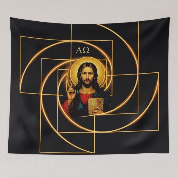 Item preview, Pantocrator Spiral — Golden Geometry Icon designed and sold by Sanctum Icons.