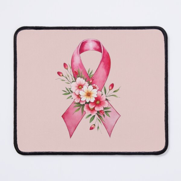 Item preview, Beautiful floral pink breast cancer ribbon designed and sold by Inspired2Live.