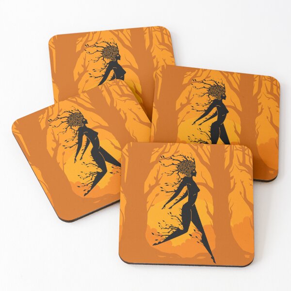 Item preview, dryad woman tree greek mythology orange amphora style designed and sold by matintheworld ( delcarmat ).