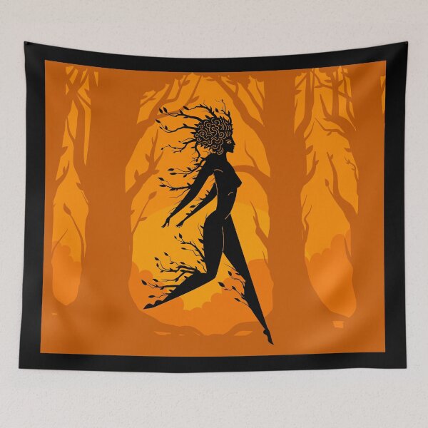 Item preview, dryad woman tree greek mythology orange amphora style designed and sold by matintheworld ( delcarmat ).