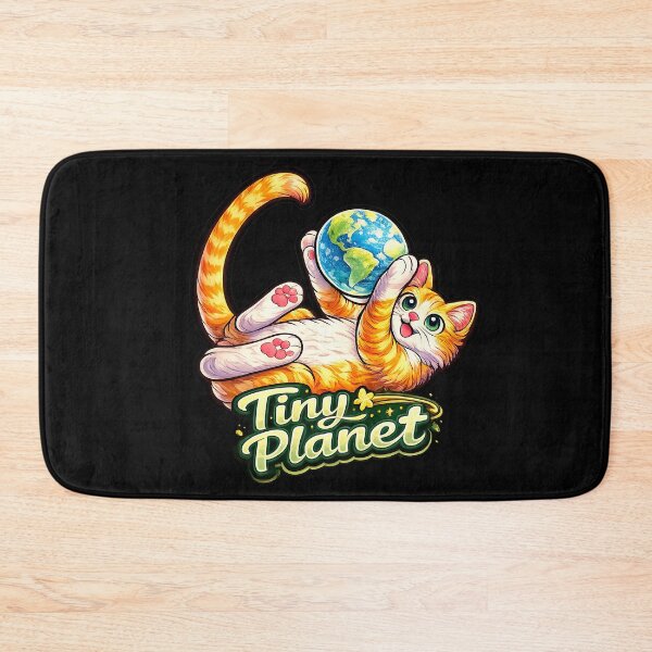 Item preview, Tiny Planet Cat – Cute Cat Playing with Earth | Cosmic Fantasy Space Art designed and sold by Dominik1994.