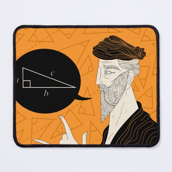 Item preview, pythagoras explaining his theorem orange amphora style designed and sold by matintheworld ( delcarmat ).