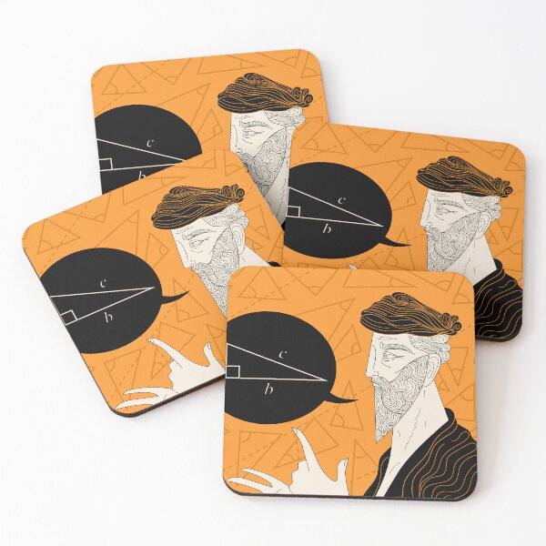 Item preview, pythagoras explaining his theorem orange amphora style designed and sold by matintheworld ( delcarmat ).