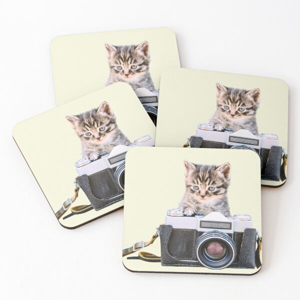 Item preview, Cute Kitten with Vintage Camera - Retro Photography Art - Cute Chubby Valentine Cat - Heart Balloons Kawaii Art designed and sold by Great Sun.
