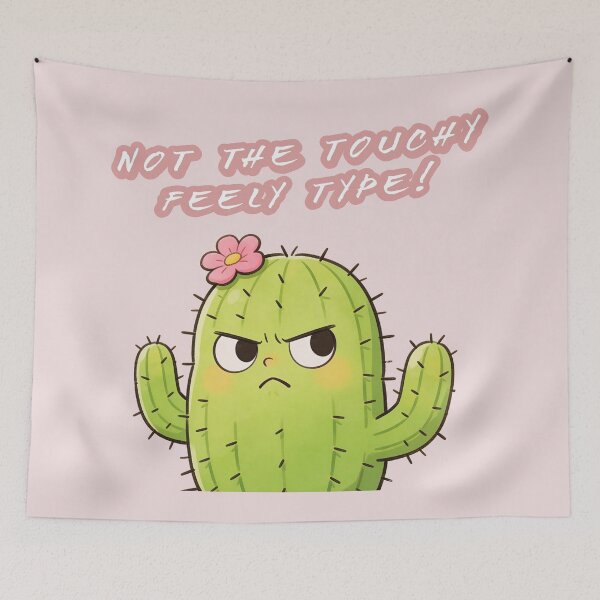 Item preview, Not the Touchy Feely Type Funny Cactus Cartoon designed and sold by FFPrints.