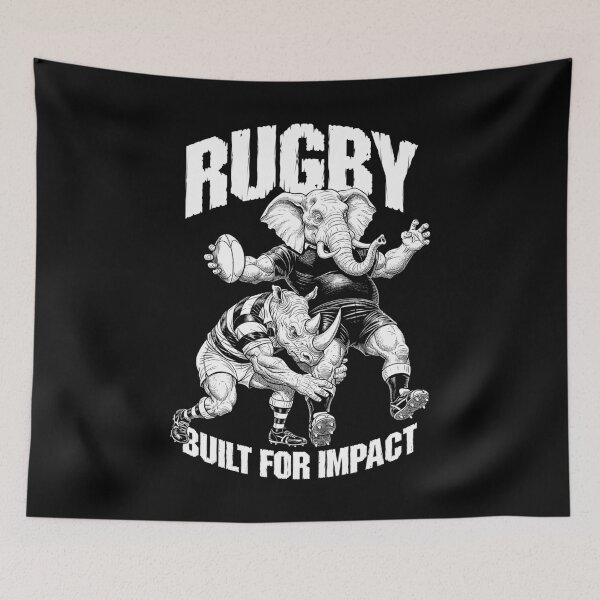 Item preview, Rugby Player Built For Impact Funny Rhino Elephant Tackle designed and sold by GrandeDuc.