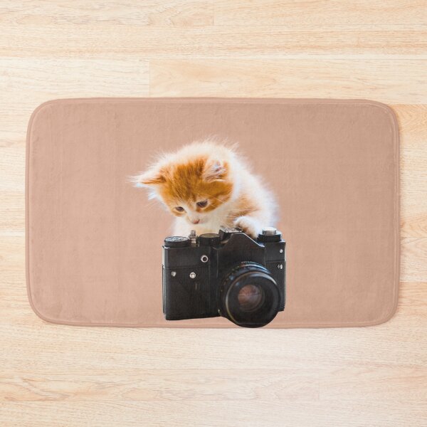 Item preview, Cute Kitten with Vintage Camera - Retro Photography Art - Cute Chubby Valentine Cat - Heart Balloons Kawaii Art designed and sold by Great Sun.