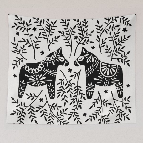 Item preview, Swedish Dala Horses – Black Palette designed and sold by Cat Coquillette.