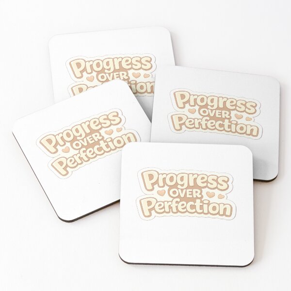 Item preview, Progress Over Perfection – Cute 3D Motivational Quote in Pastel Colors designed and sold by ArtByKapil.