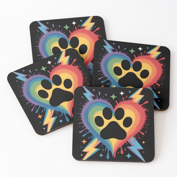 Item preview, Rainbow Dog paw  Heart Animal Lovers designed and sold by daillotadlboxmu.