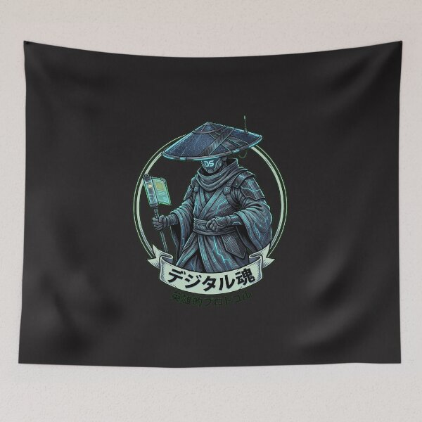 Item preview, Circuit Board Ronin - Cyberpunk Ukiyo-e Samurai Art designed and sold by Thaivi Design.