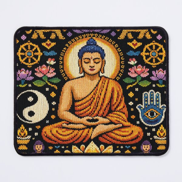 Item preview, Buddha Meditation Knit Design – Yoga Ethnic Art designed and sold by Mauswohn.