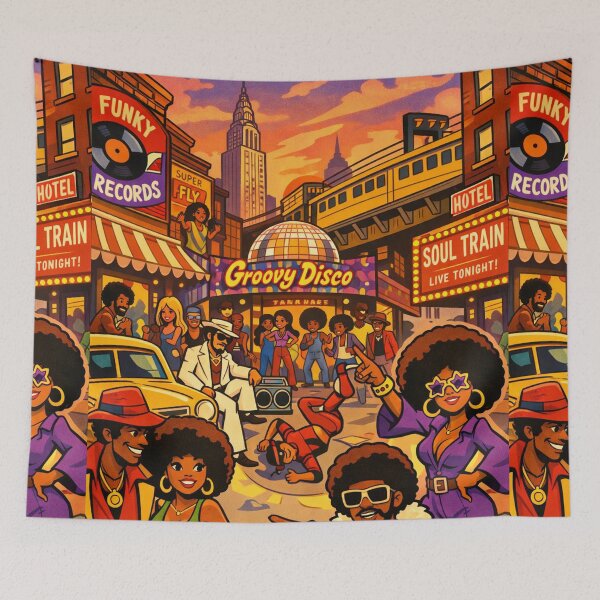 Item preview, Groovy Disco Harlem Scene designed and sold by Arte Cartoon From TagTeam Group.