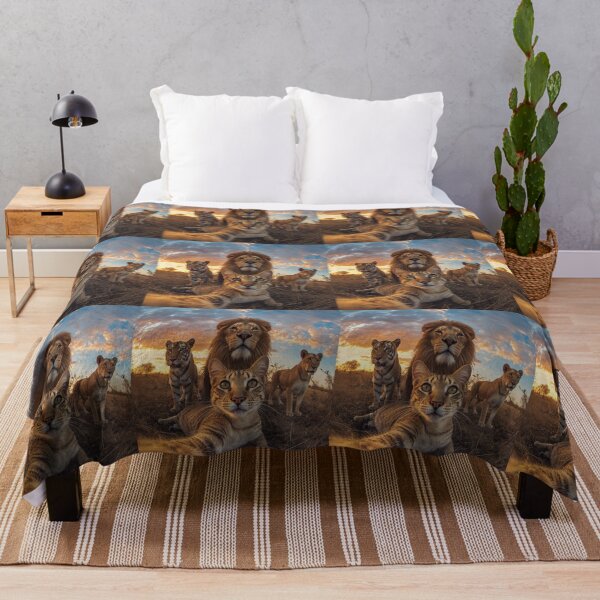 Item preview, Savannah Selfie – Majestic Big Cats United at Sunset designed and sold by PixelVibe782.